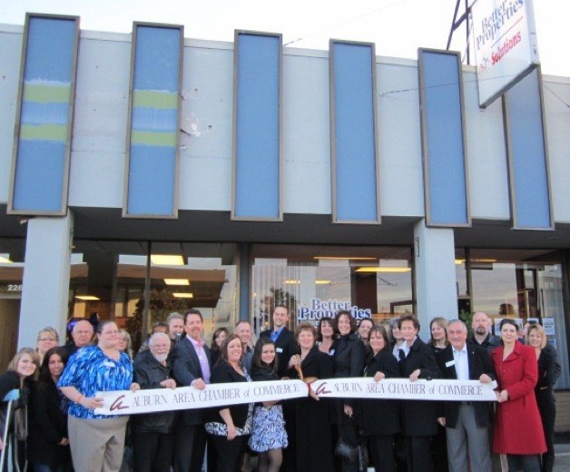 Auburn Area Chamber of Commerce members joined business and community leaders in joining the staff of Better Properties Solutions/Team Synergy in a grand opening Thursday.