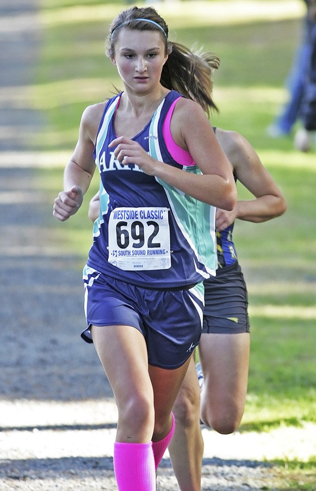 Rachel Atwood on the course at the Westside Classic District Cross Country meet.