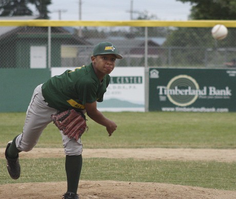 Auburn Little League All-Star pitcher Isaiah Hatch on the mound during the Washington State Little League Championship game this past Saturday in Elma. Hatch helped lead the team past Mercer Island with a 3-2 victory.