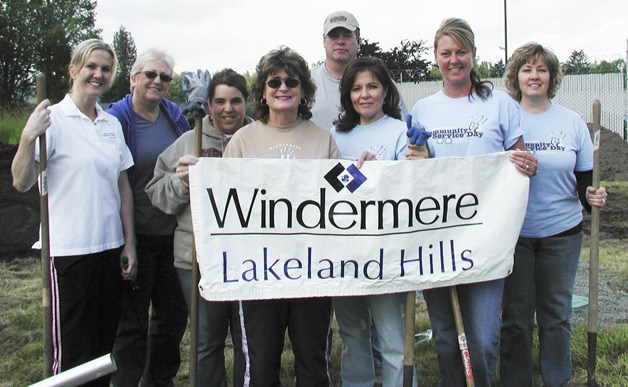 The volunteer crew at the new Community Garden included