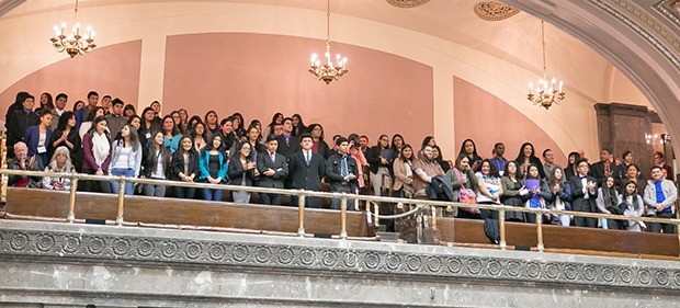 More than 50 students and chaperones representing the Latino/a Educational Achievement Project from the Auburn and Kent school districts and Green River College were honored in the Senate on Friday.