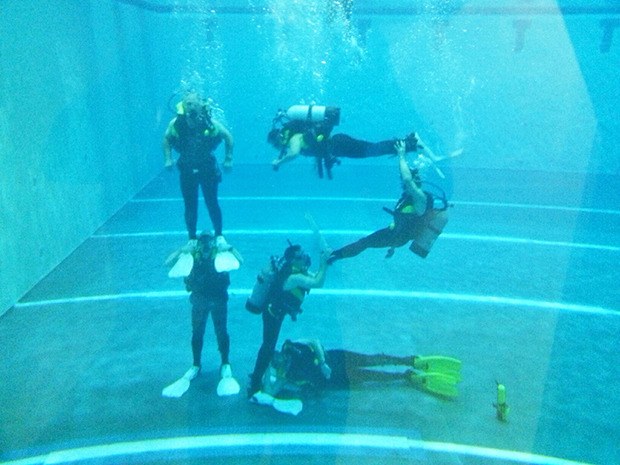 The VRFA Dive Team form No. 12 in honor of the 12th man