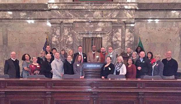 South King County community and business leaders enrolled in the Leadership Institute of South Puget Sound visited the state Capitol in Olympia as guests of Sen. Joe Fain