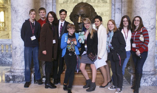 4-H program delegates who visited Olympia for the recent Know Your Government Conference include