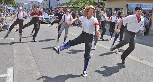 The Pacific Ballroom Dance group performs during the parade last year.