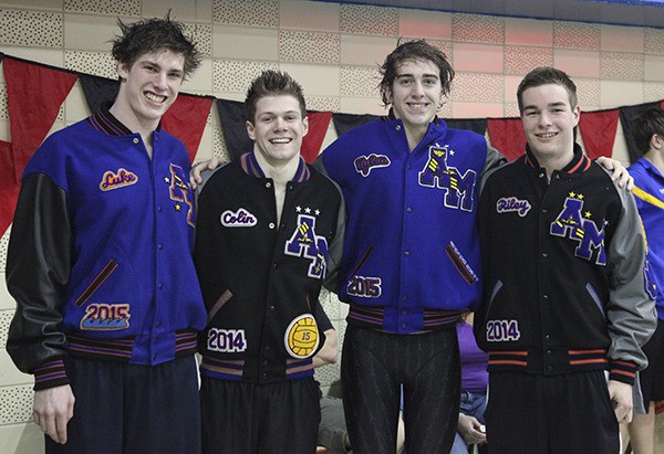 Auburn Mountainview's 200-yard freestyle relay team is chasing a school record this season. From left