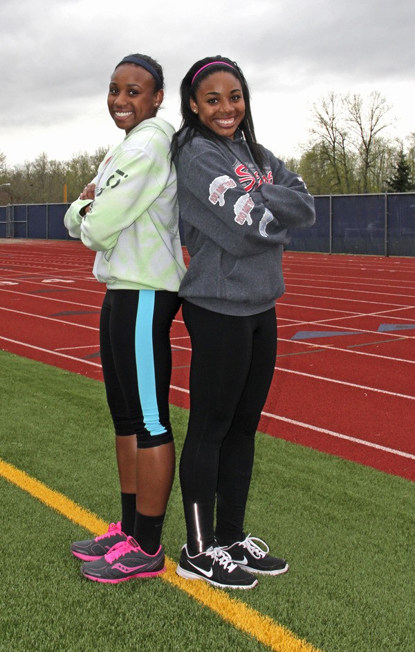 Auburn Riverside track stars Brittni (left) and Brandi (right) Williams.