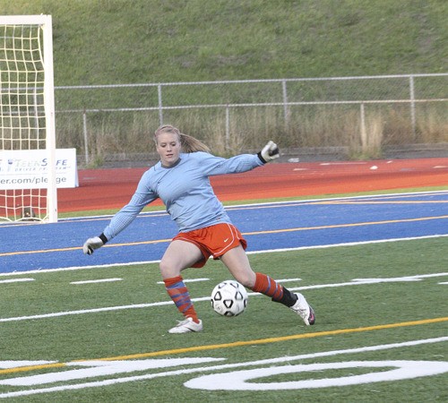 Junior Jessica McAllister has notched eight shutouts between the pipes for the Lions this season.