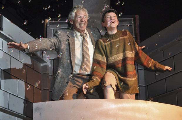 Charlie (Matthew Graham) and Grandpa Joe (John Pinsker) hit the center stage in Auburn Community Players' production of 'Willy Wonka' this month.