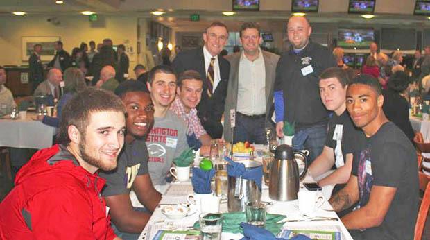 Auburn Mountainview football coach Jared Gervais and his players joined King County Councilmember Pete von Reichbauer and Seattle Seahawks general manager John Schneider at the Auburn/Federal Way Boys & Girls Club breakfast fundraiser.