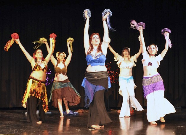 Adderstone Belly Dancers perform on stage at the recent Spring Fairy Festival  at Green River Community College. The themed-costume event encouraged audience participation