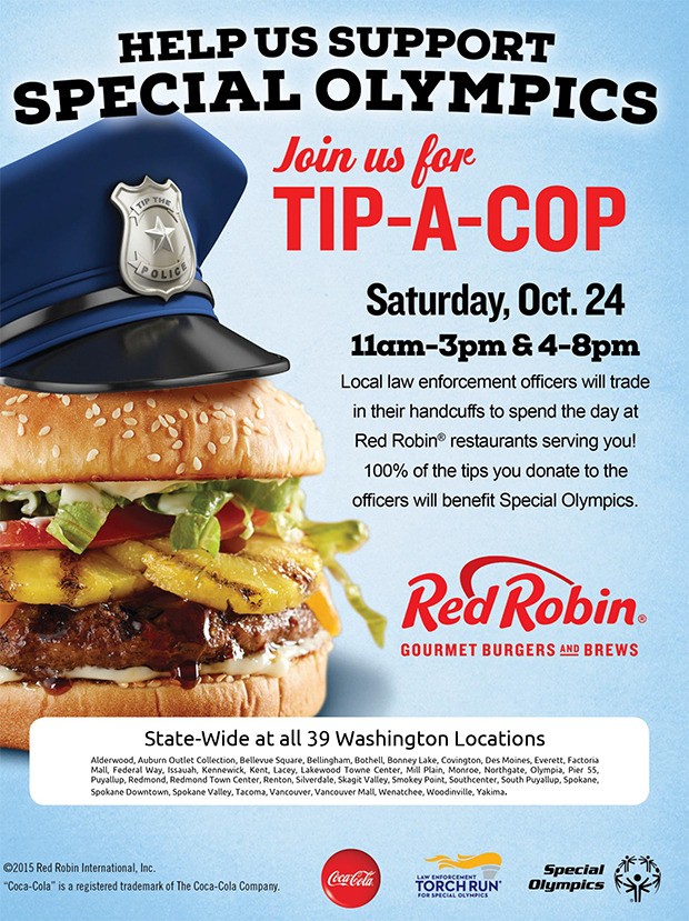 Support Special Olympics with a tip on Saturday.