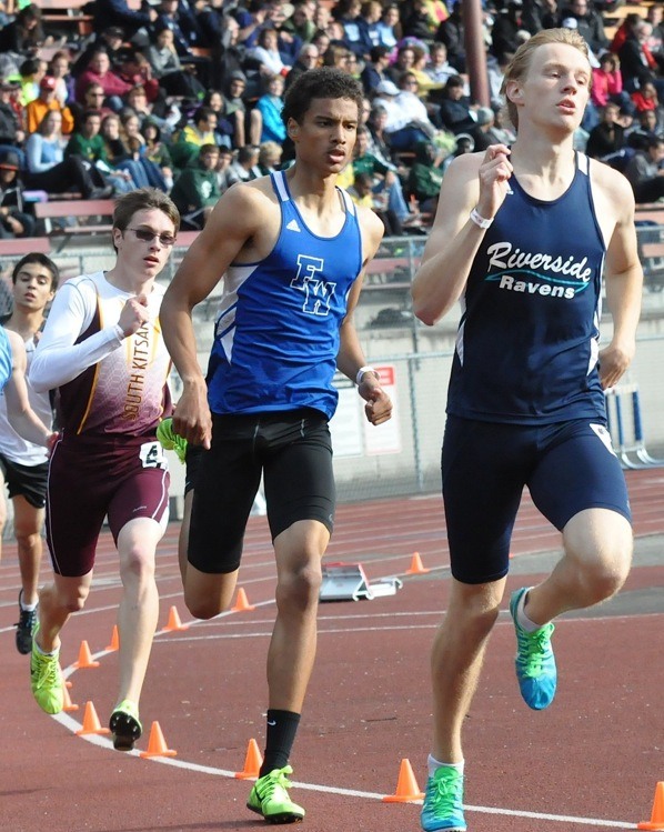 Auburn Riverside senior Trevor Love races to a fourth-place finish in the 800.