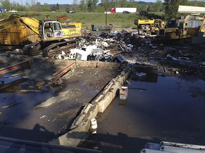 VRFA firefighters extinguished a fire at a scrap metal facility in Algona on Monday.