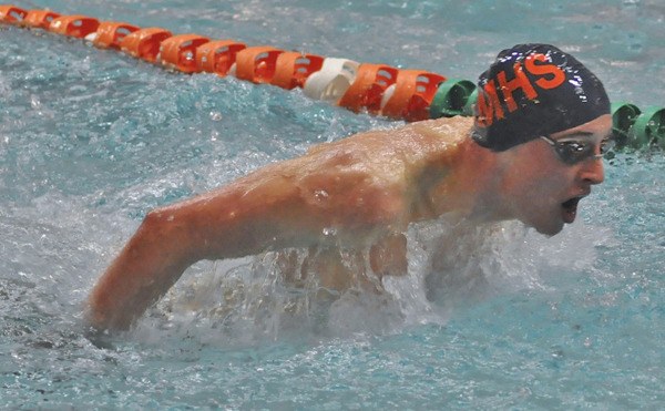 Auburn Mountainview's Cameron Lindsay swims the breaststroke during the Auburn All City swim meet.