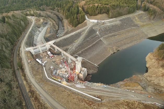 The Corps' drainage improvement work is on schedule at Howard Hanson Dam and is expected to be complete by the end of next month.