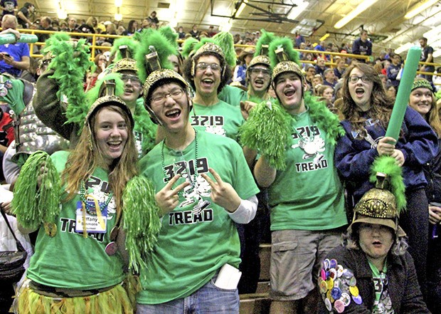 Members of the Auburn TREAD 3219 FIRST Robotics Team show their spirit at the FIRST Robotics competition this past weekend at Auburn High School.