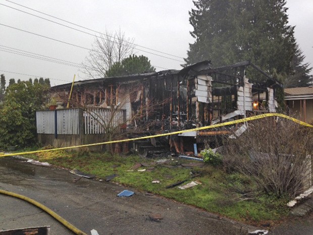 Fire destroyed a mobile home in the White River Estates early Monday morning. The resident was not at home at the time of the fire.