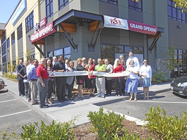 Representatives from the Auburn Area Chamber of Commerce and community leaders joined the staff from BECU for an Aug. 7 ribbon-cutting ceremony.