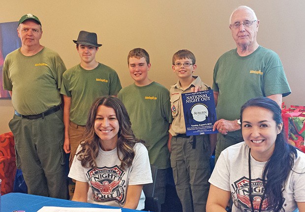 Auburn Boy Scouts Troop 401 and volunteers helped City of Auburn employees pass out supplies for National Night Out on Aug. 4-5.