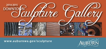 The City of Auburn's Downtown Sculpture Gallery showcases seven outdoor sculptures created by talented regional artists.