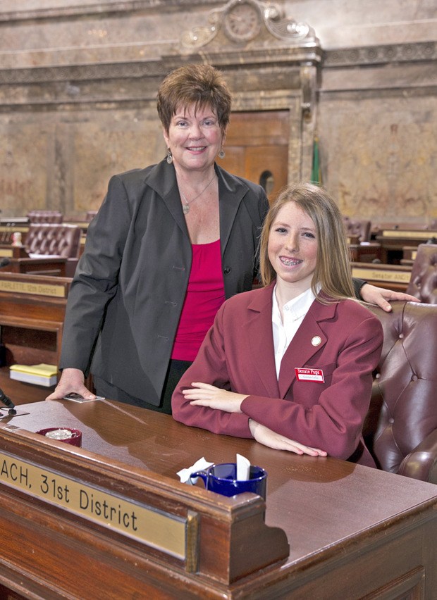 Gretchen Corliss with Sen. Pam Roach.