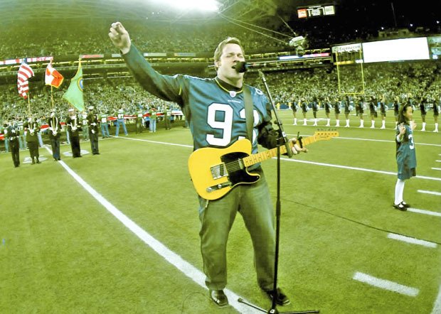 Craig Terrill sang the national anthem at a Seahawks playoff game in 2006.