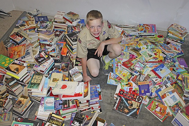 Mason Evans organized a book drive for Valley Cities Landing (Homeless Resource Centers)