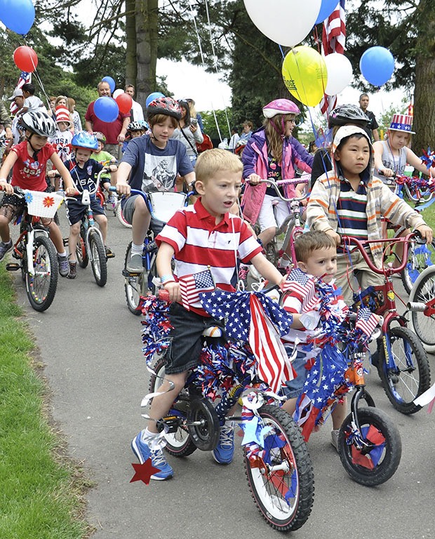 The kids bike parade is among the highlights of Auburn's Fourth of July celebration.