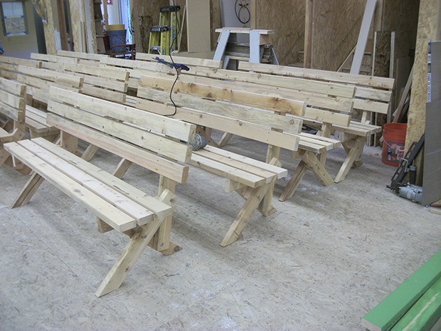 Green River College’s Carpentry Division recently built 15 benches for the City’s BenchMarks arts project.