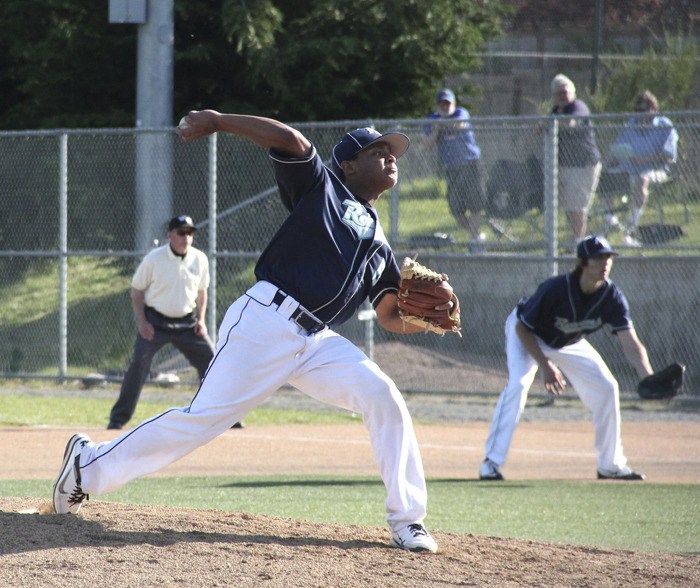 Auburn Riverside freshman Isaiah Hatlch on the mound against Kentridge.