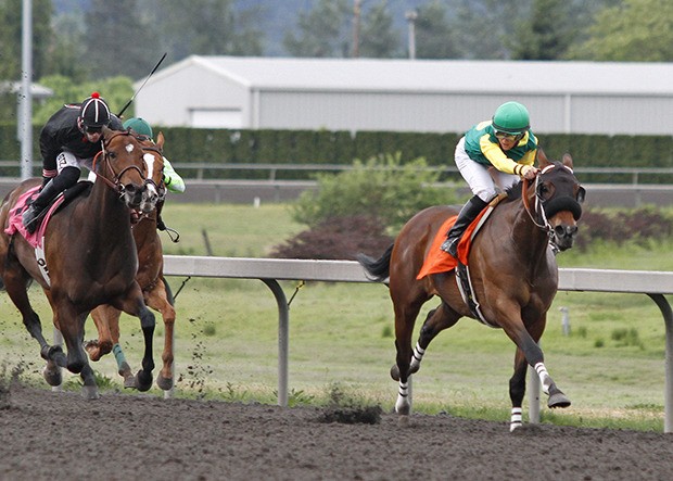 E Z Kitty and jockey Anne Sanguinetti (No. 7