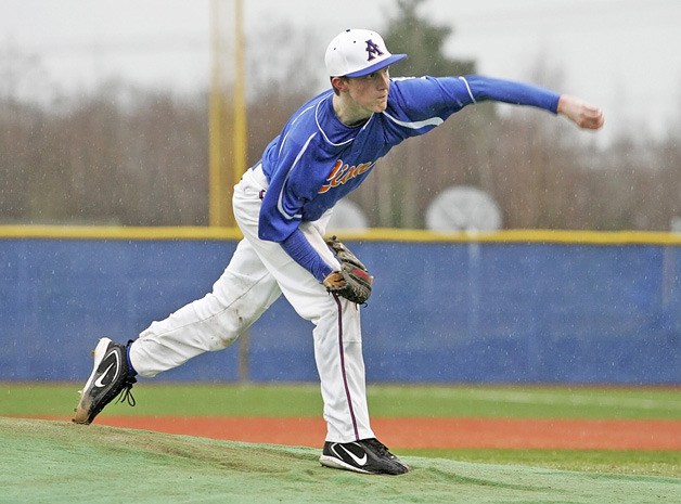 Auburn Mountainview’s Shawn Guinn earned the win in a 10-8 victory over Auburn last week. Guinn will help bolster the Lions’ rotation this season.