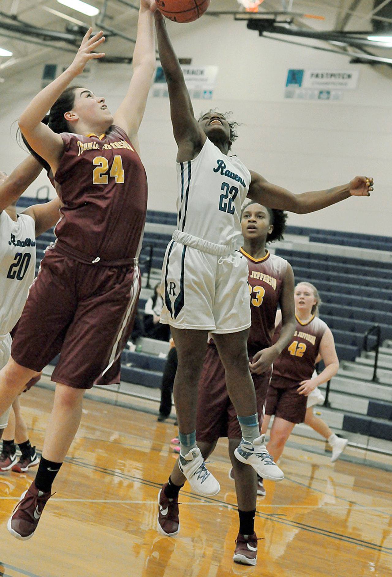 Auburn Riverside senior McKenzi Williams scored 21 points to help the Ravens to a 59-34 win Tuesday night against Thomas Jefferson. RACHEL CIAMPI, Auburn Reporter