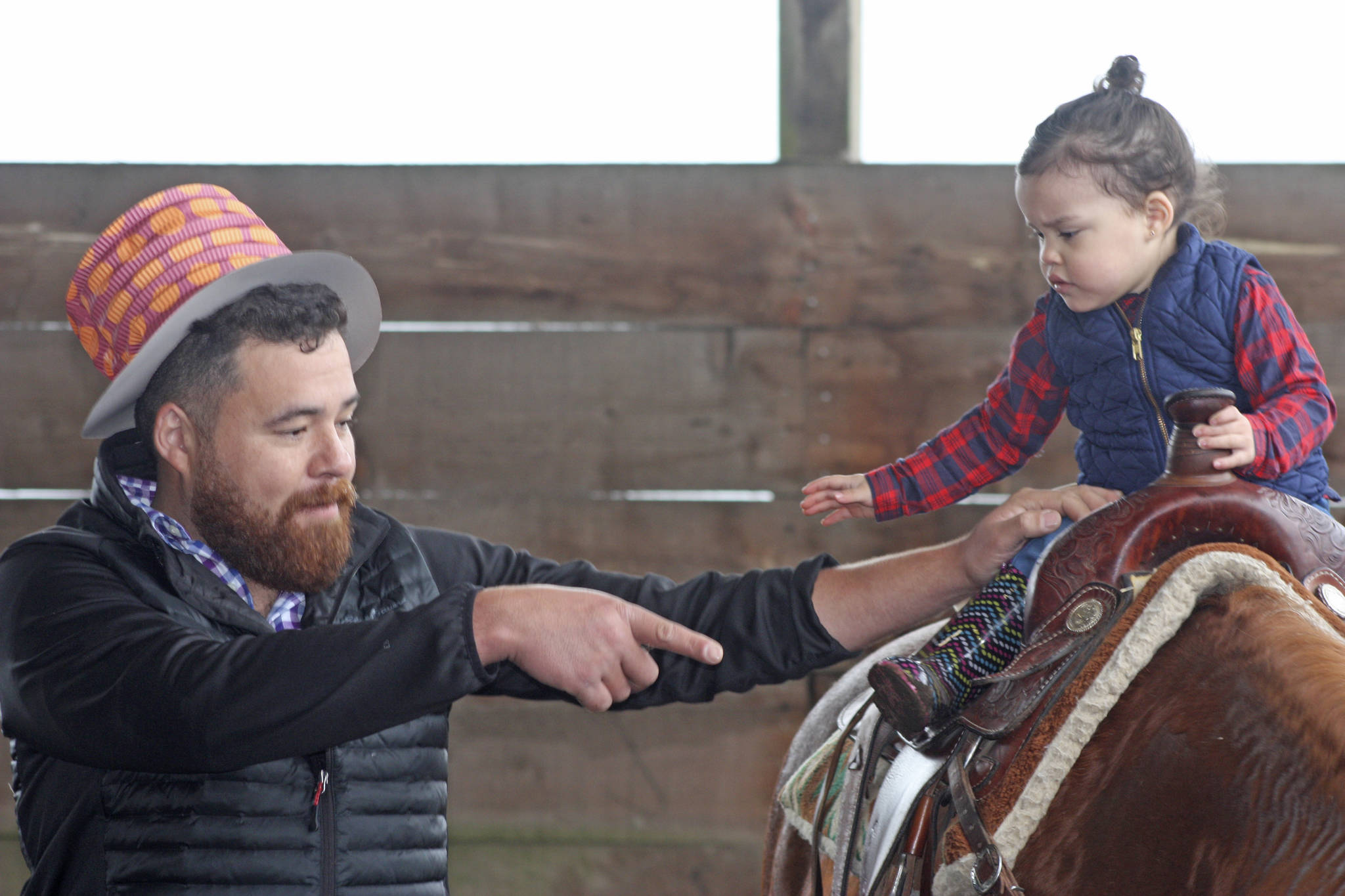 Kids play with ponies during Western Days at Reber Ranch