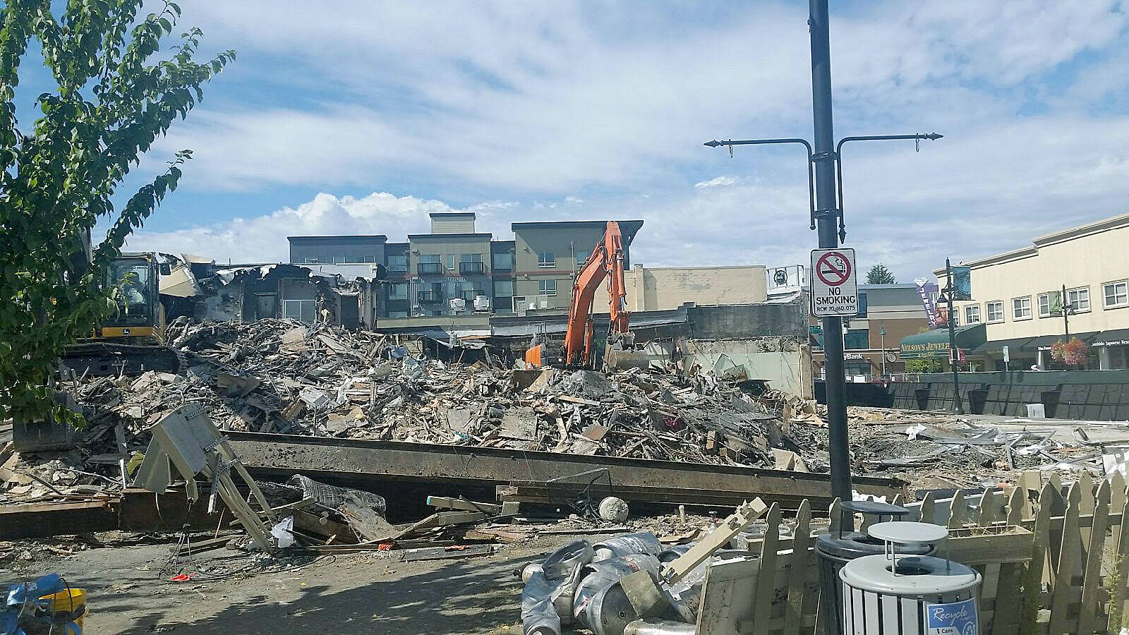 A demolition crew was busy in September tearing down and removing the debris of the historic Heritage Building in downtown Auburn. ROBERT WHALE, Auburn Reporter