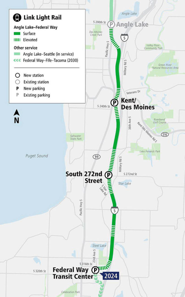 Light rail extension to Kent, Federal Way on target for 2024 | Auburn ...