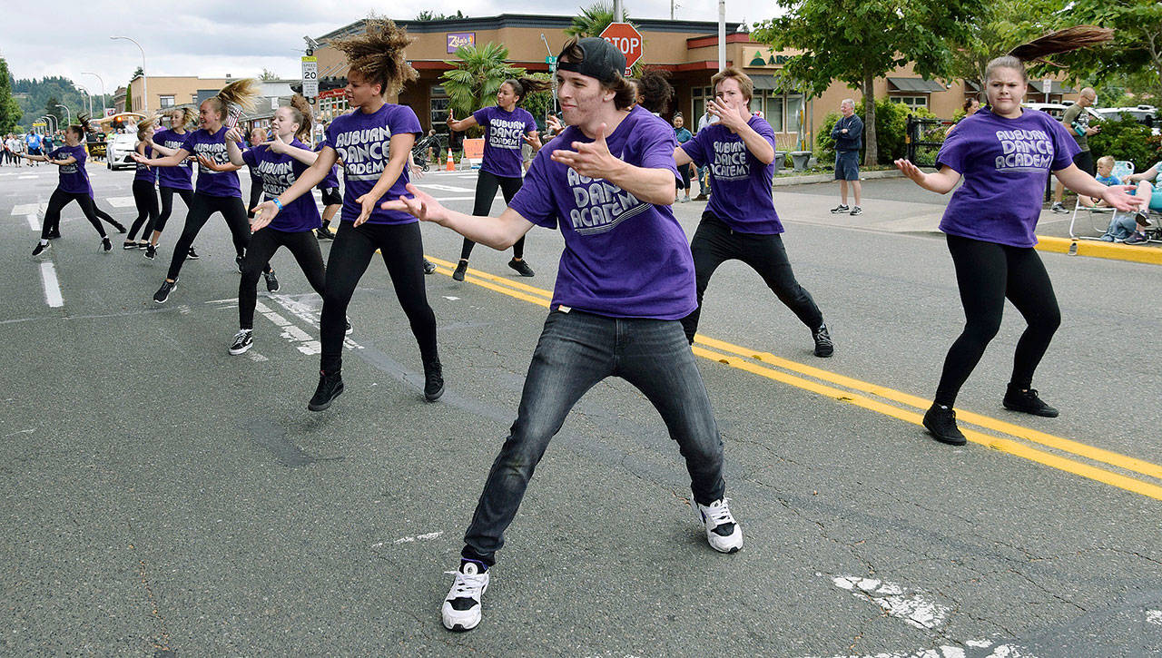 Pacific Ballroom Dance performs on Main Street during the AuburnFest Parade last year. The summertime festival returns this weekend, Aug. 9-11. RACHEL CIAMPI, Auburn Reporter