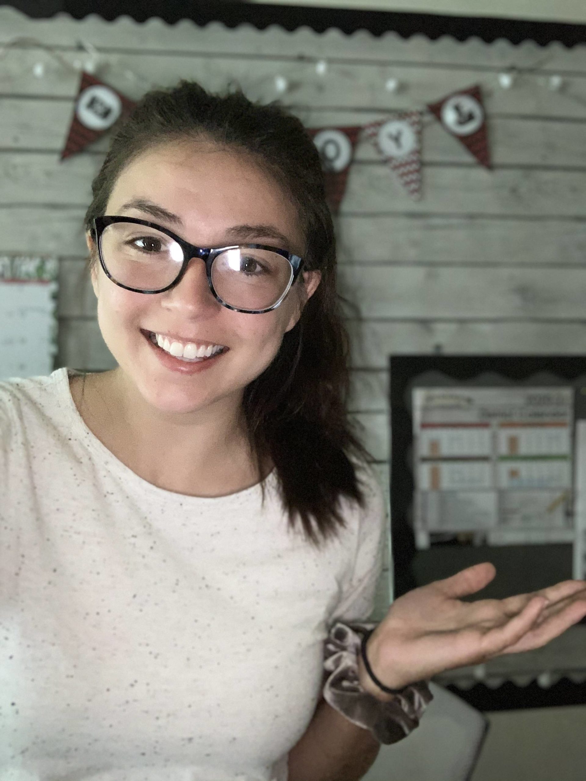 Rainier Middle School teacher Kadalena Abraham in her home classroom, that is, her classroom at home, where she’ll meet her students every day. Photo courtesy of Kadelena Abraham.