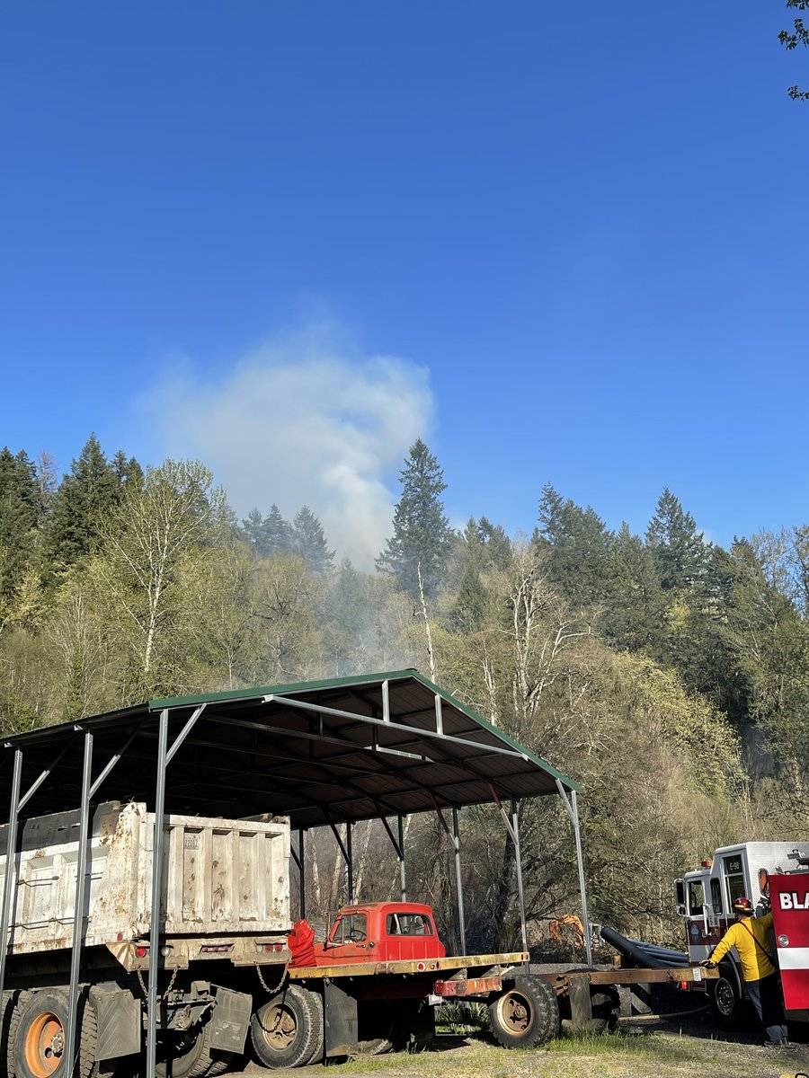 The scene of a large brush fire April 18 in the 35200 block of Green Valley Road. Photo courtesy of Valley Regional Fire Authority