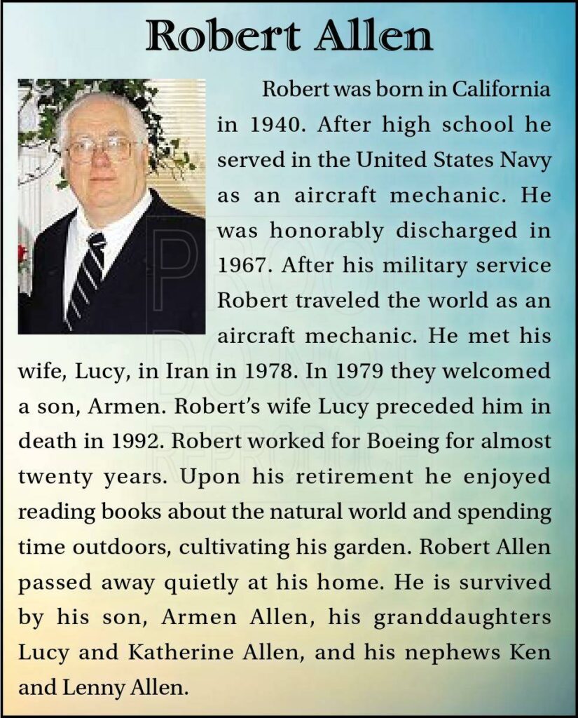 Robert Allen Obituary Auburn Reporter   32679462 Web1 RobertAllen AUB 230512 Web 1 825x1024 