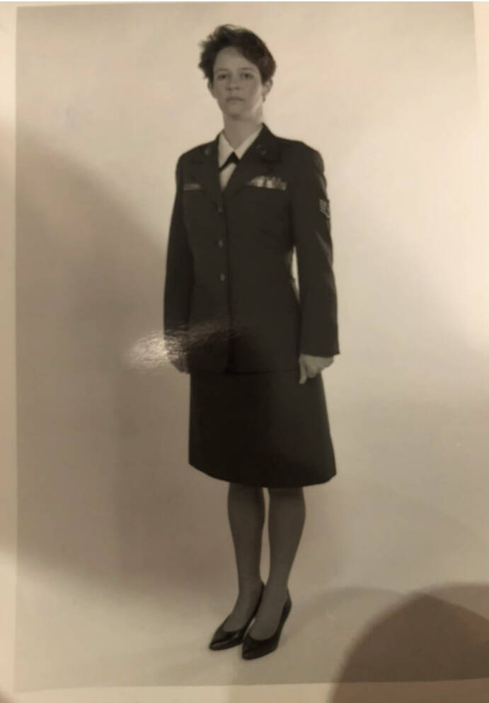 Photo courtesy Deb Thomas
Deb Thomas in her dress blues in an official photo.