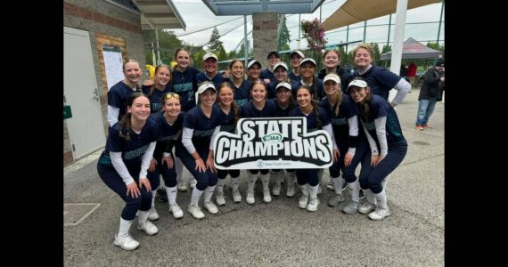Auburn Riverside fastpitch team wins state title. Photo courtesy of Bryce Strand