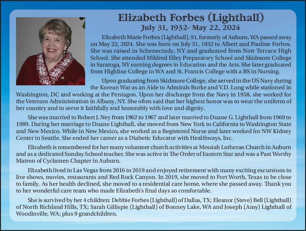 Elizabeth Forbes (Lighthall) | Obituary