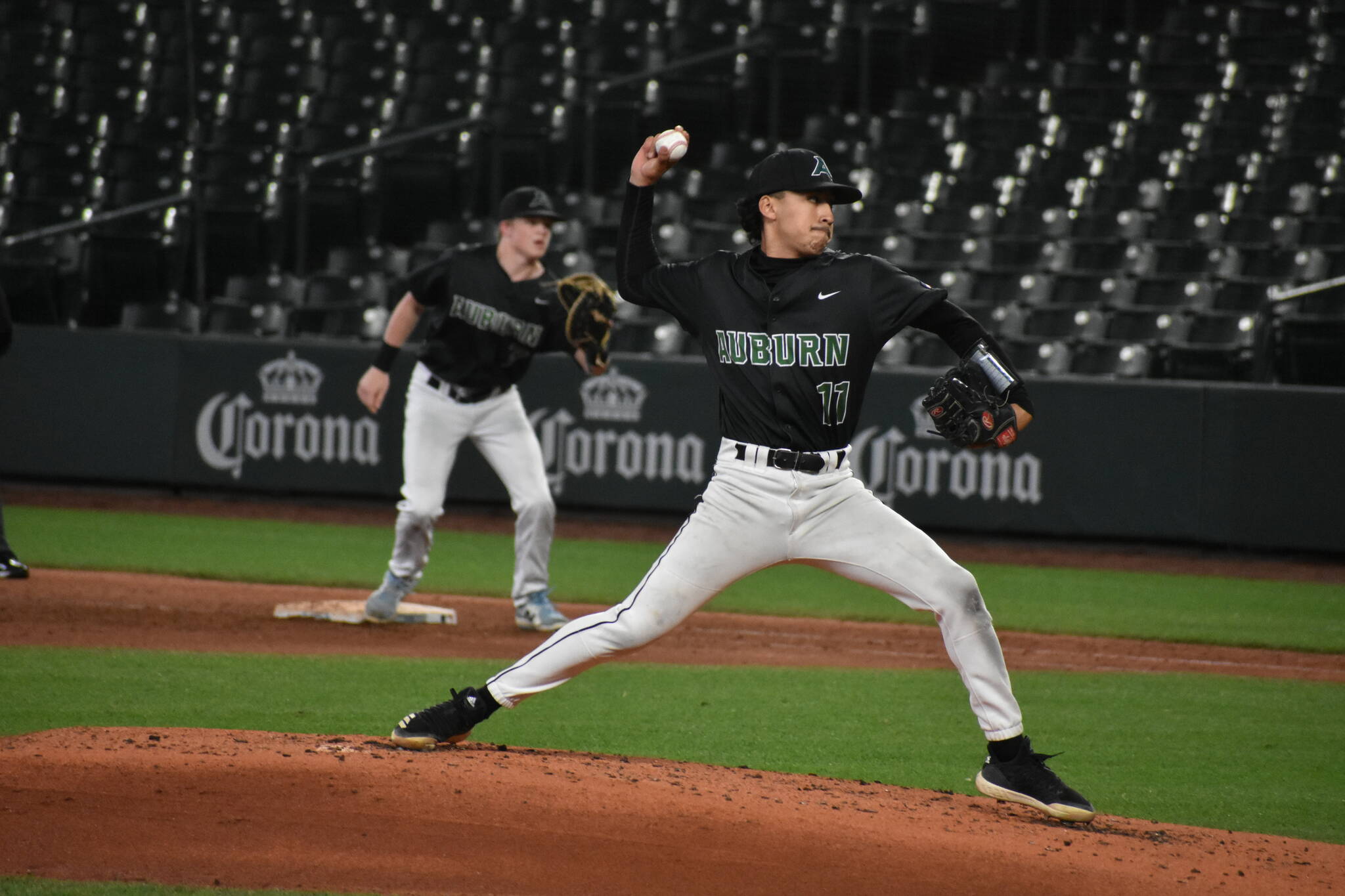 Freddy Frias delivers a fastball at T-Mobile Park against Ballard. File photo