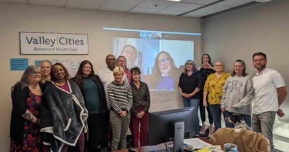 From left to right: Delila Koler, Sharon Holmes, Laurel Lemke, Director of Outpatient services Angela Coe, Lynn Miller from AHP, Markus Wilson From AHP, Michael Hardy, Mary Ellen Copeland, Lisa Brown, Jody Brown, Melody Parshel, Lise Mullkie.