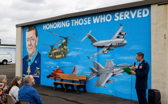 On June 17, a mural was dedicated at Auburn Municipal Airport to Auburn-area veterans including Lt. Col. Joe Jackson. The mural was painted by artist Myron Curry. The airport is located north of downtown Auburn at 2143 E. St. NE, Suite 1. Photo courtesy of City of Auburn