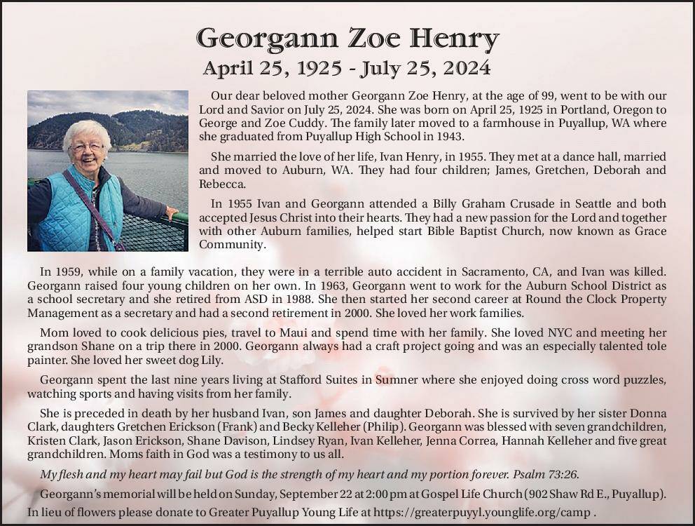 Georgann Zoe Henry | Obituary