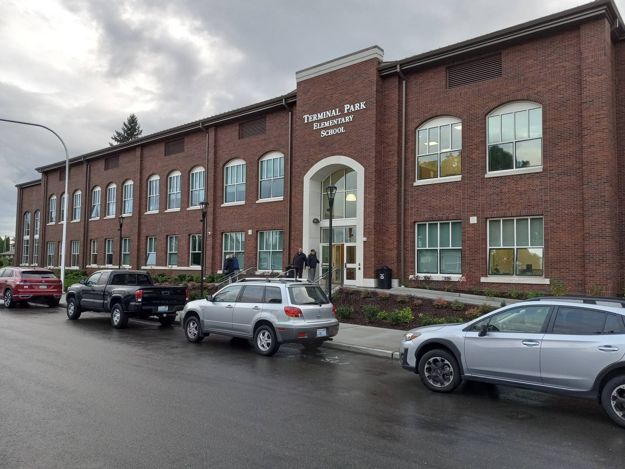 The exterior of the rebuilt Terminal Park Elementary School, 1101 D St. SE, Auburn. The remodeled school opened in Sept. 2023 and was the final school financed by the district’s 2016 bond. File photo