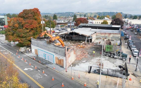 Demolition underway at the Auburn Avenue Theater site. Photo courtesy of City of Auburn